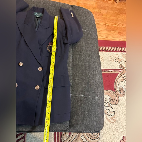 Vintage Ralph Lauren Navy Double-Breasted Wool Blazer Size Medium - Picture 10 of 16